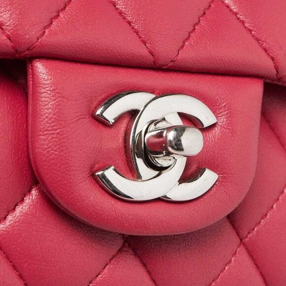 Chanel Pink Quilted Lambskin Leather Classic Medium Double Flap Bag - Picture 5 of 10